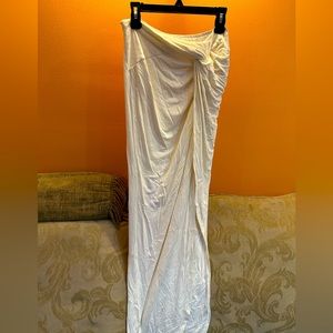 Jluxlabel knotted ivory slit skirt